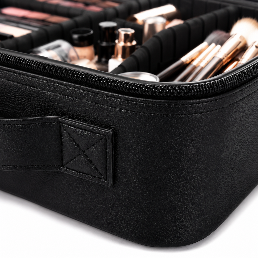 Mini Vanity Organizador con Espejo LED Recargable