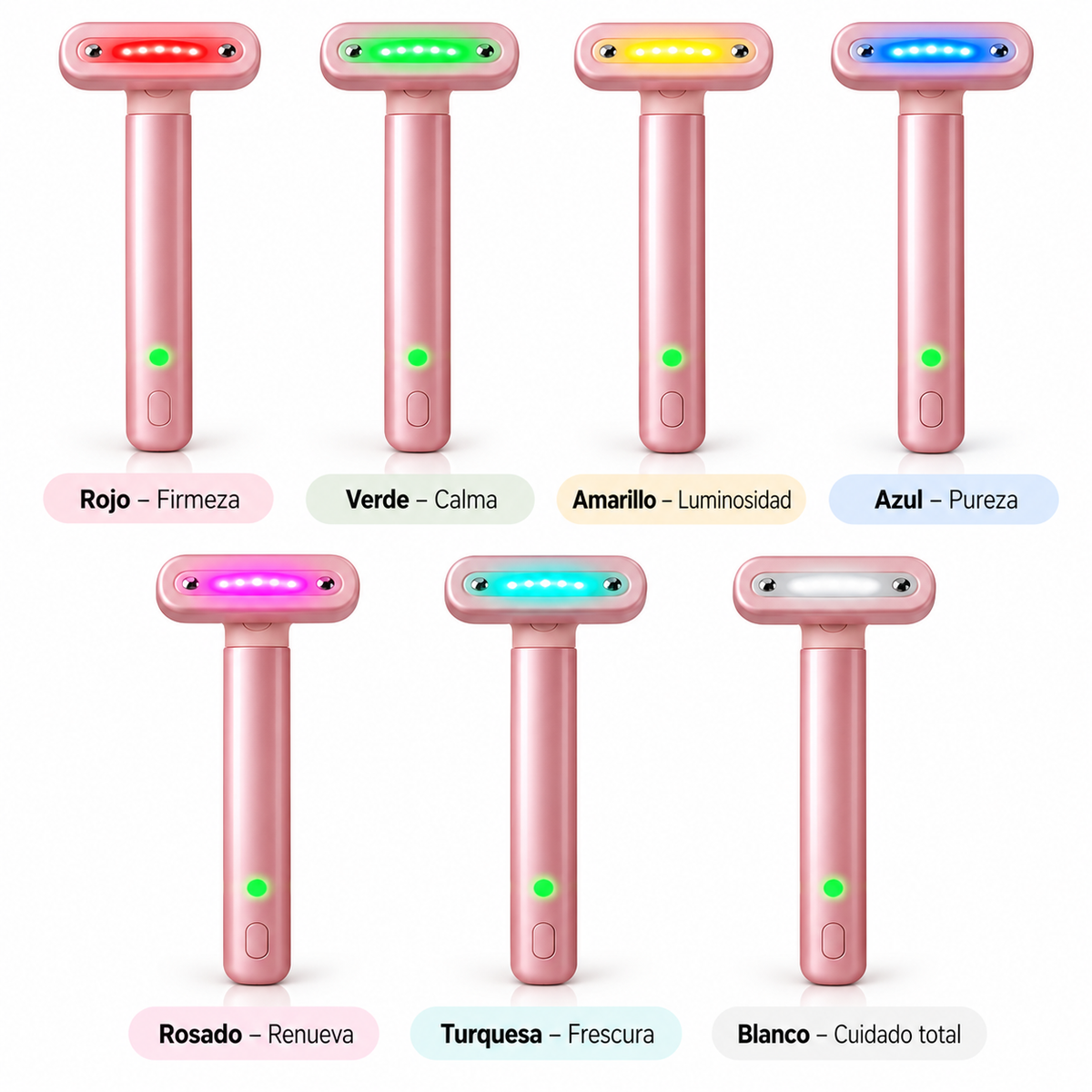 Masajeador de cuello y mandíbula con luz LED recargable USB-C Colibrí Beauty Tech