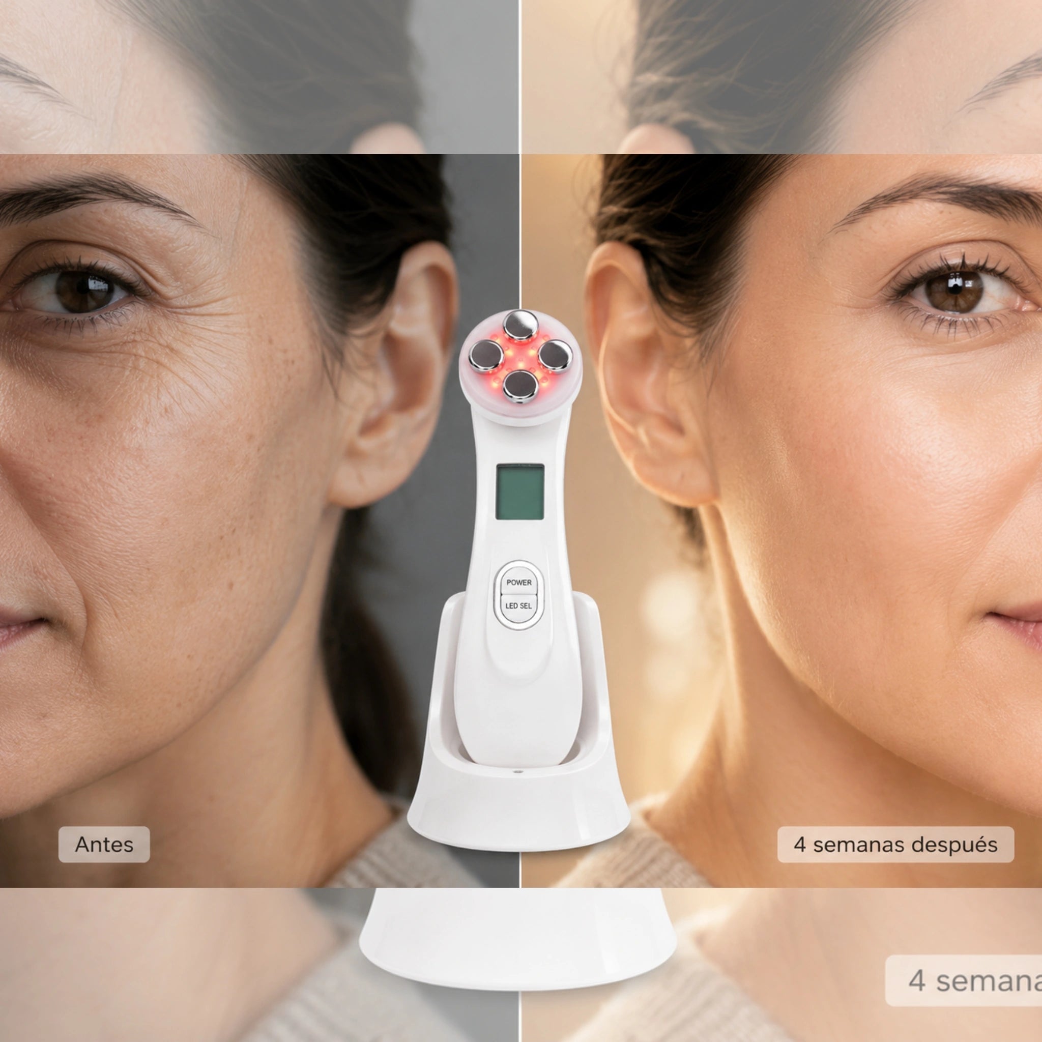 Dispositivo Facial 5 en 1 | Radiofrecuencia + LED + Microcorriente EMS