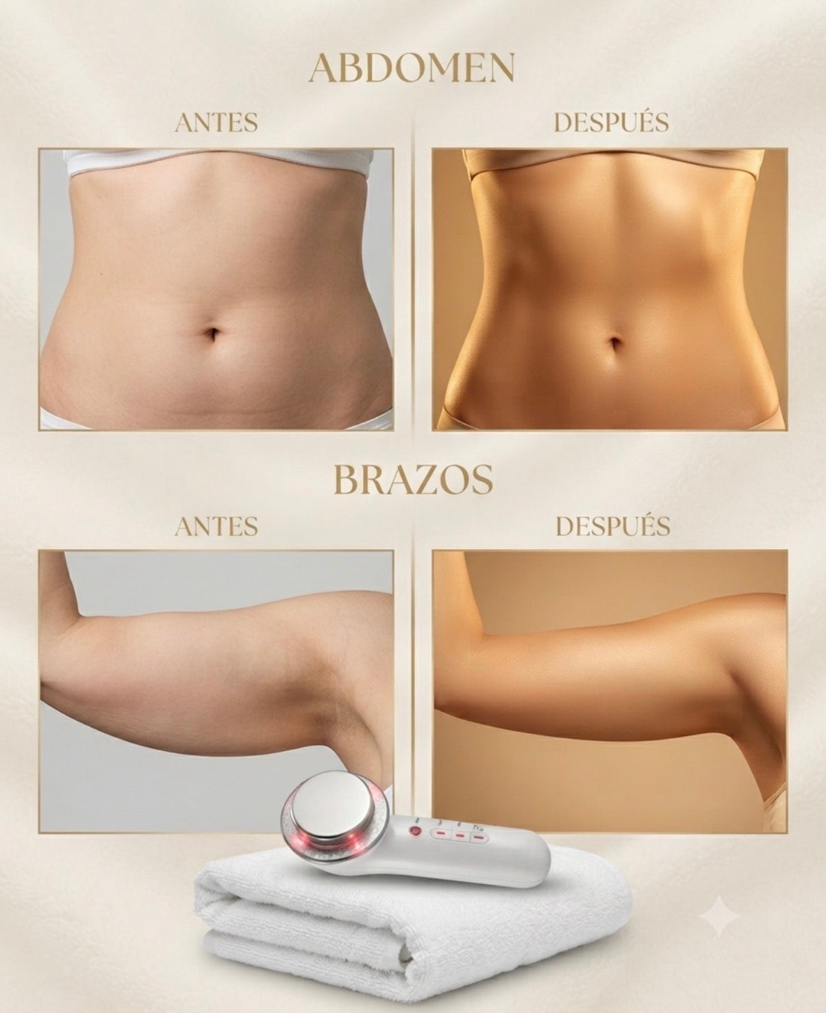 Masajeador Eléctrico Anticelulitis 3 en 1 | Ultrasonido + Infrarrojo + EMS